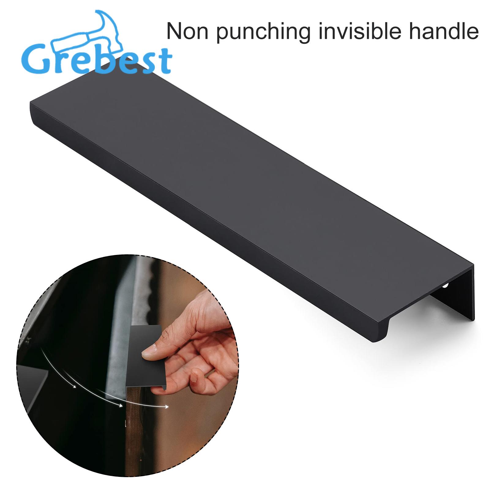 Door Handles 4pcs Concealed Hidden Cupboard Handles Polished Surface Simple Installation Invisible Furniture Finger Edge Pulls Cabinet Drawer Handles