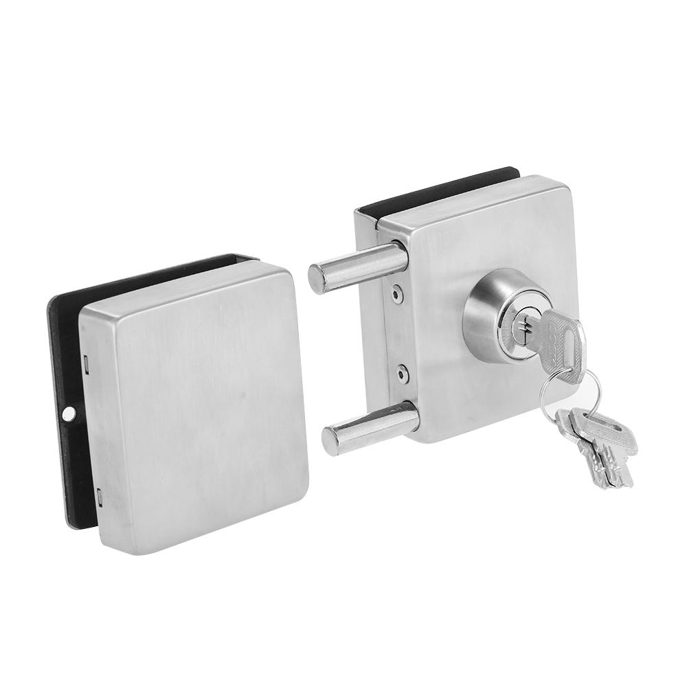 KOGEEK Entry Gate 10-12mm Glass Swing Push Sliding Door Lock with 3 Keys. 