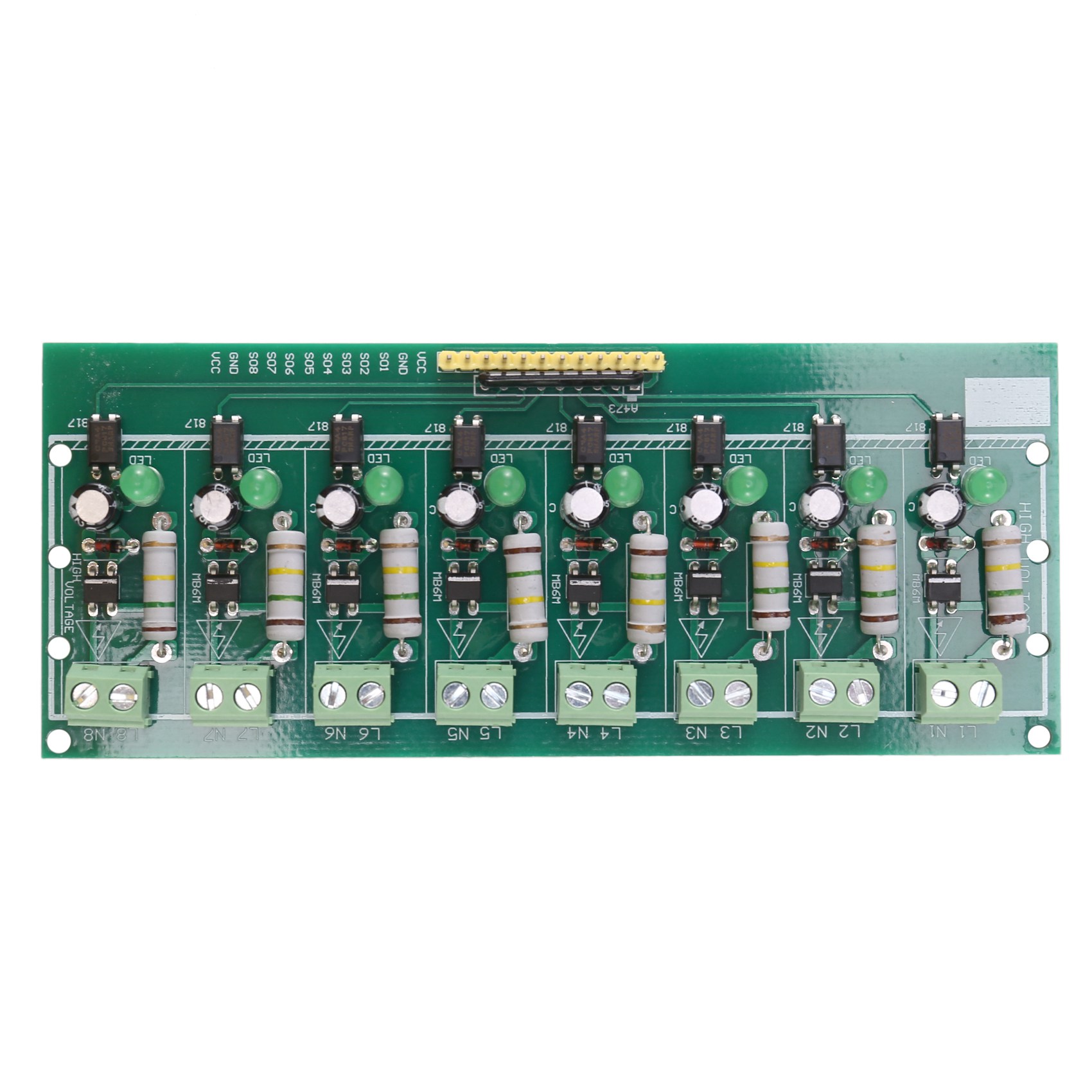 8 Bit AC 220V Optocoupler Isolation Module for PLC Isolamento Module. 