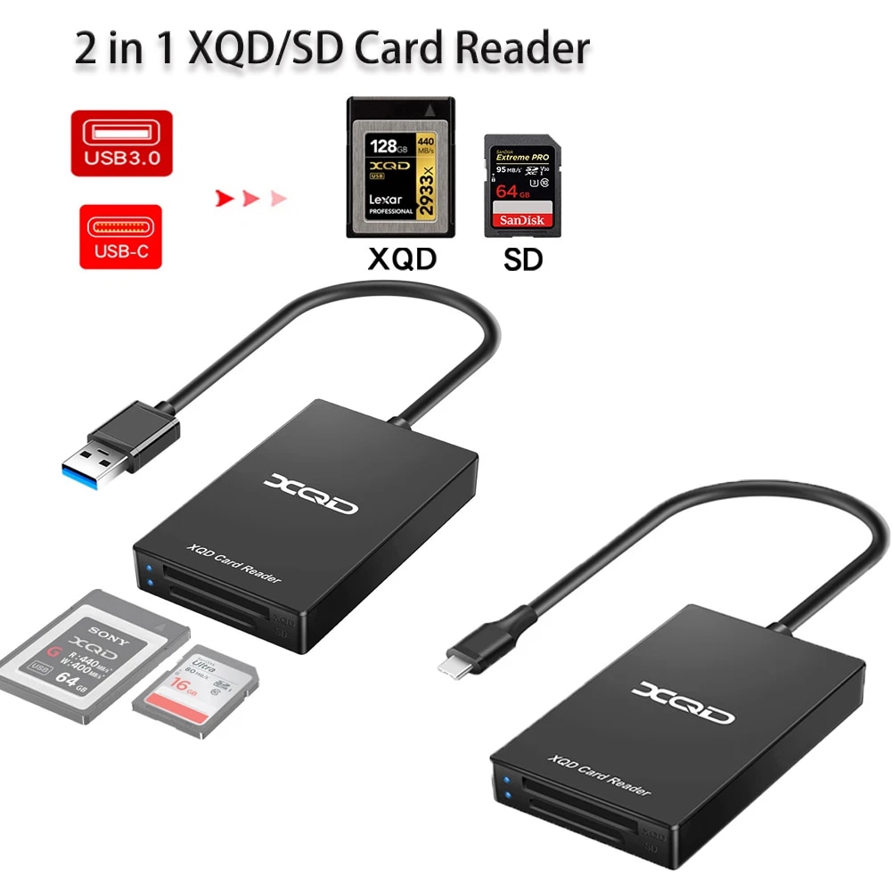 Multi-Function XQD SD Card Reader Type-C USB 3.0 Card Adapter Speed Up to 5Gbps for Sony G M Series XQD for SD Card Reader