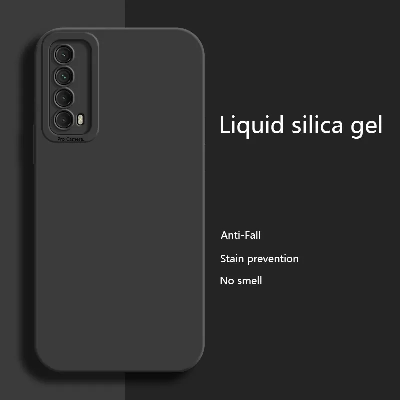 Olige Case For Huawei Y7A Case Liquid Silicone Matte Shockproof Camera Protiction Soft Phone Cover