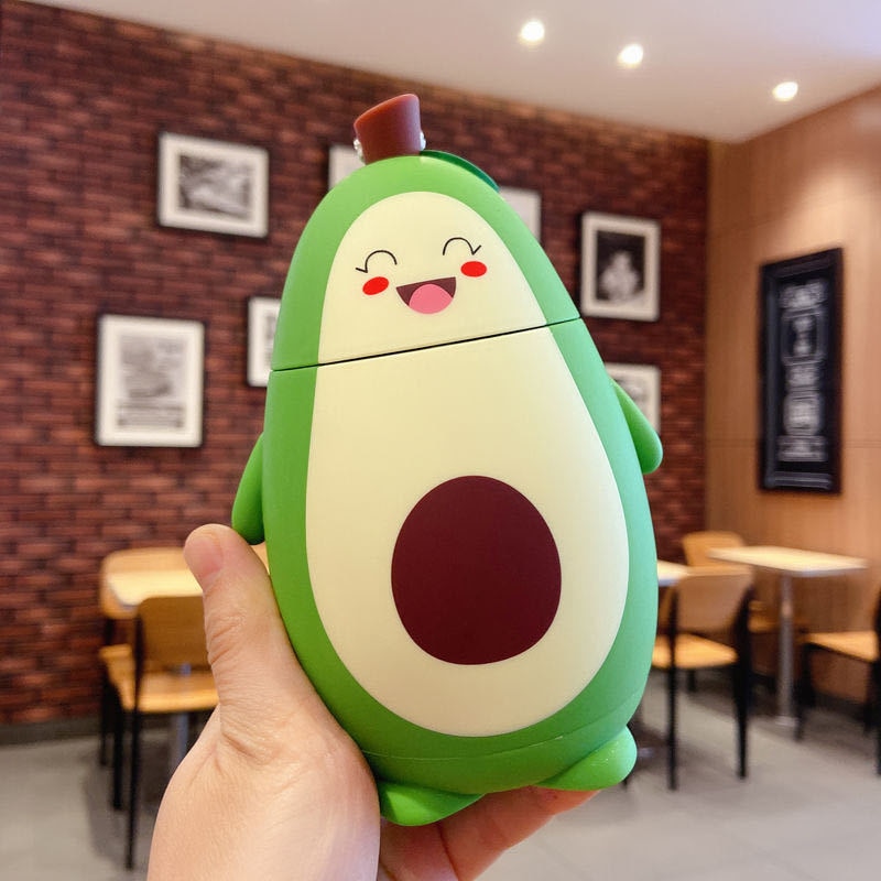 280ML Cartoon Avocado Water Bottle Portable Kawaii Kettle Double Layer Student Cute Portable Water Cup Juice Drinking Cups. 