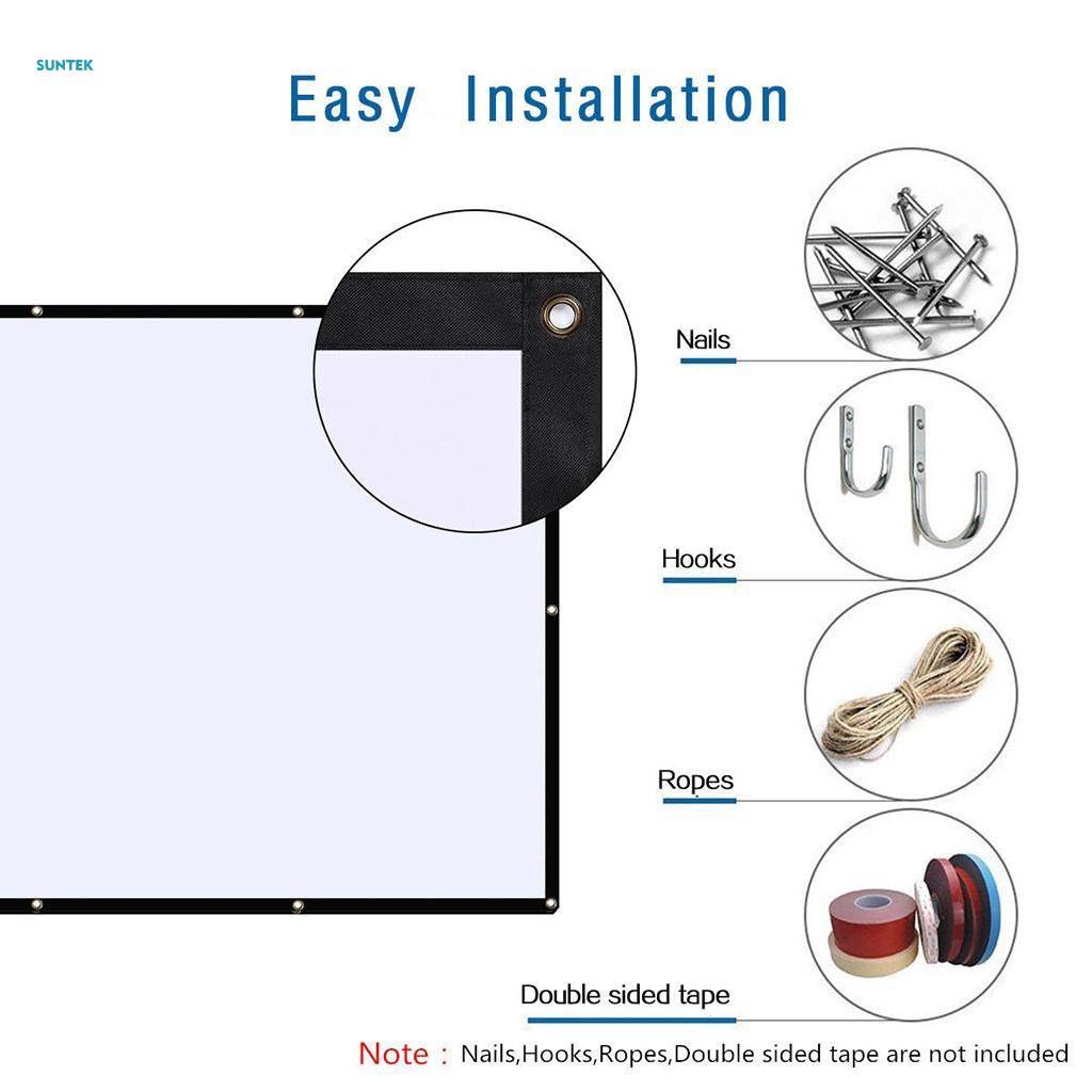 Projector Screen Collapsible With Hanging Hole Grommets 120''. 