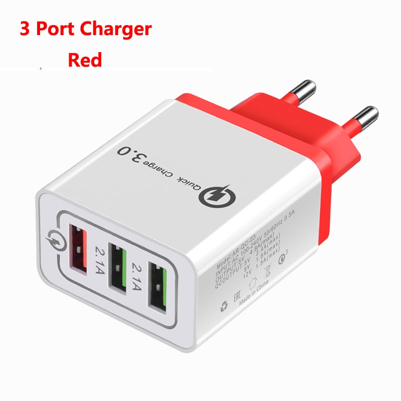 Quick Charge 4.0 4 Port Phone Fast Charger For Samsung S21 S20 FE S10 S9 S8 Plus Note 20 10 Ultra Fast Charging Wall Charger. 