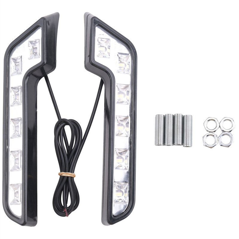 2X 12V Super Bright DRL LED Daytime Running Lights