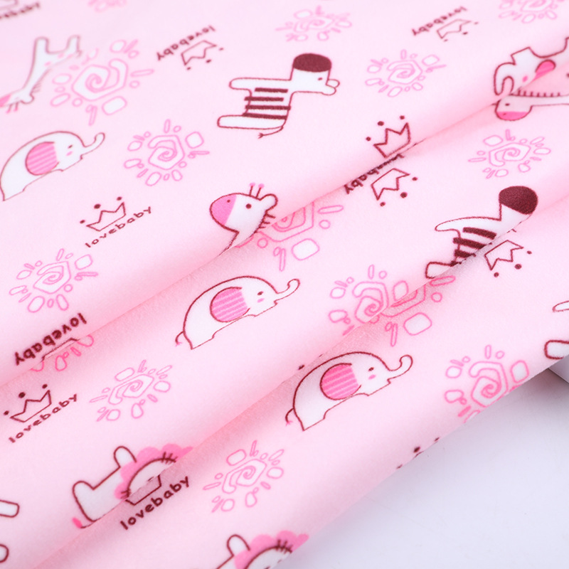 Polyester crystal veet cartoon multi pattern printed baby toy pillow and urine pad fabric. 