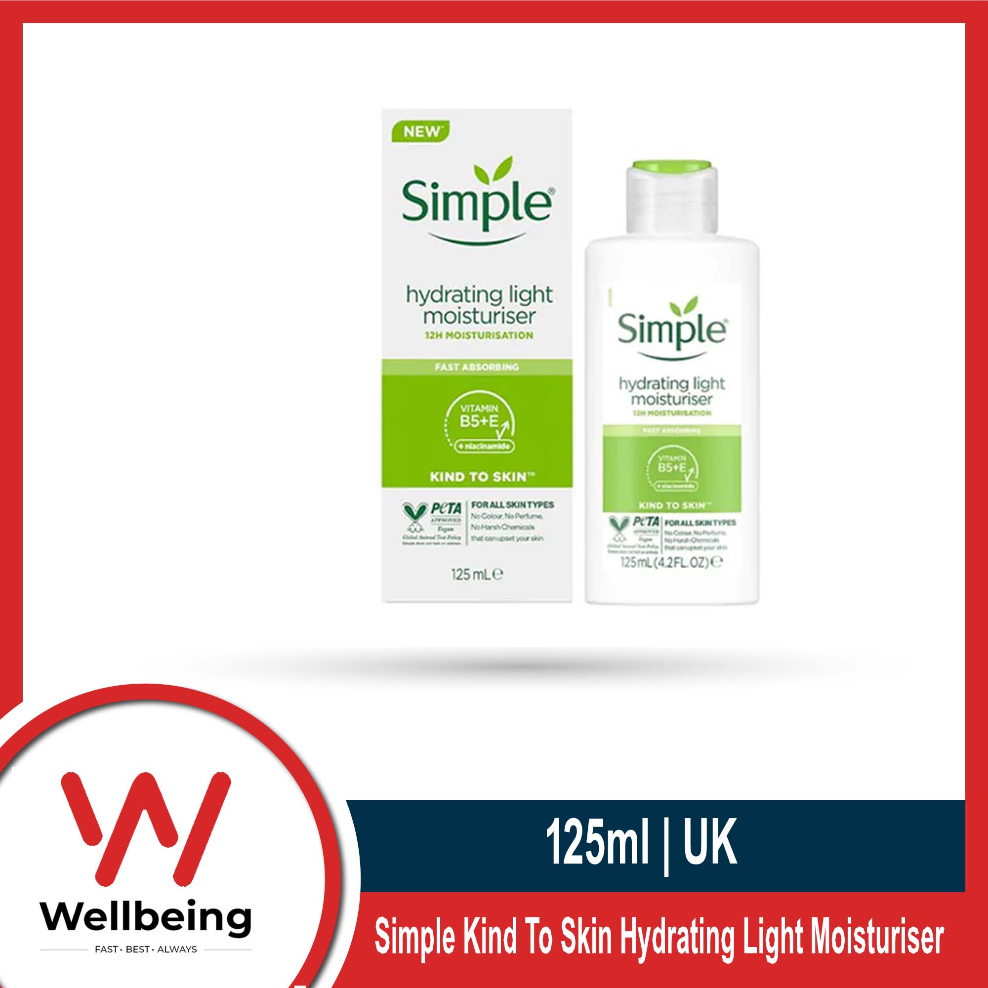 Simple Face Moisturiser - Simple Kind To Skin Hydrating Light Moisturiser 125ml