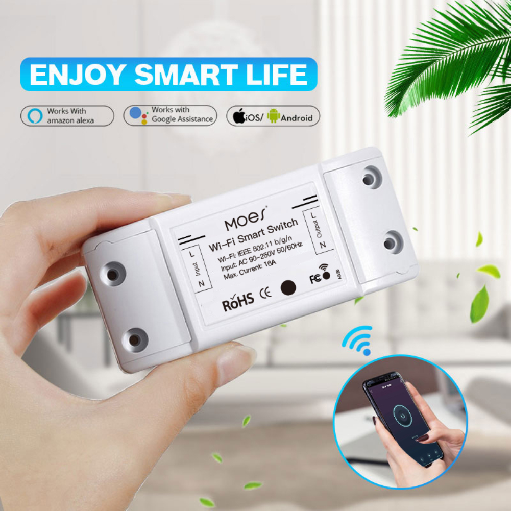 1 pcs Tuya Wifi DIY Smart Switch Relay Module Power Monitor Tuya/Smart Life App Remote Control 16A Work With Alexa Google Home. 