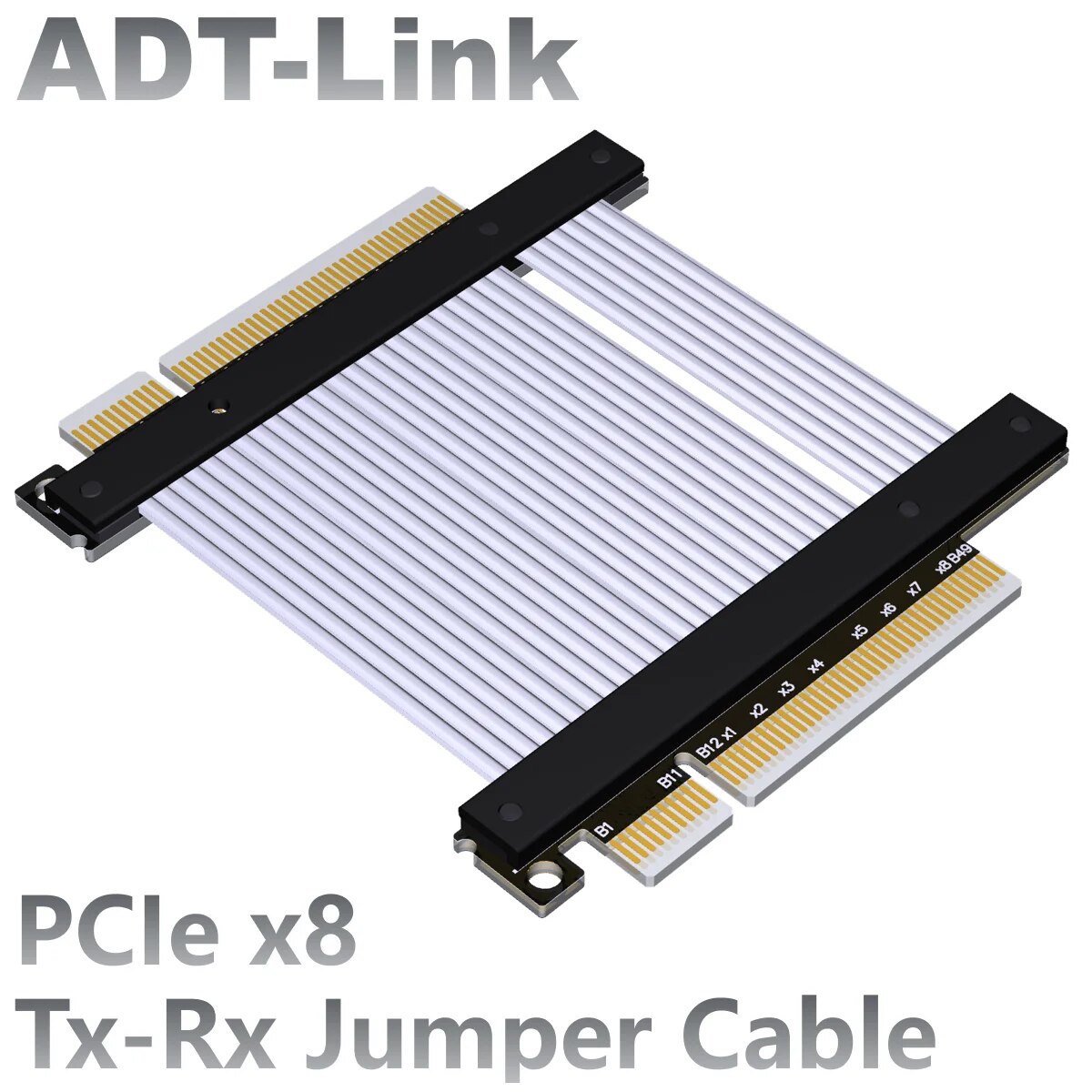 ADT-Link PCIe 4.0 x8 Jumper Cable K88 Male-to-Male Signal Swap Direct Extension TX-TX TX-RX Extenderl cable Factory Direct Sales
