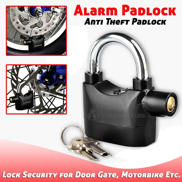 Security alarm store lock for bike