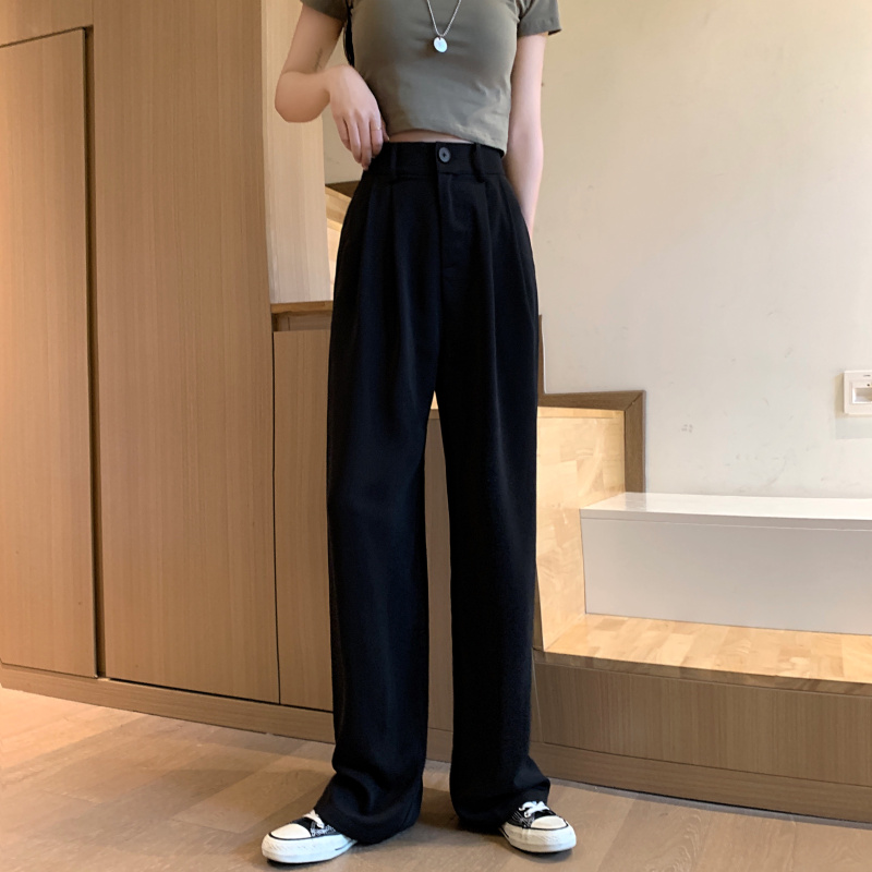 4COLORS Wide Leg Pants Women's High Waist Pants Women's Loose and Thin  Straight