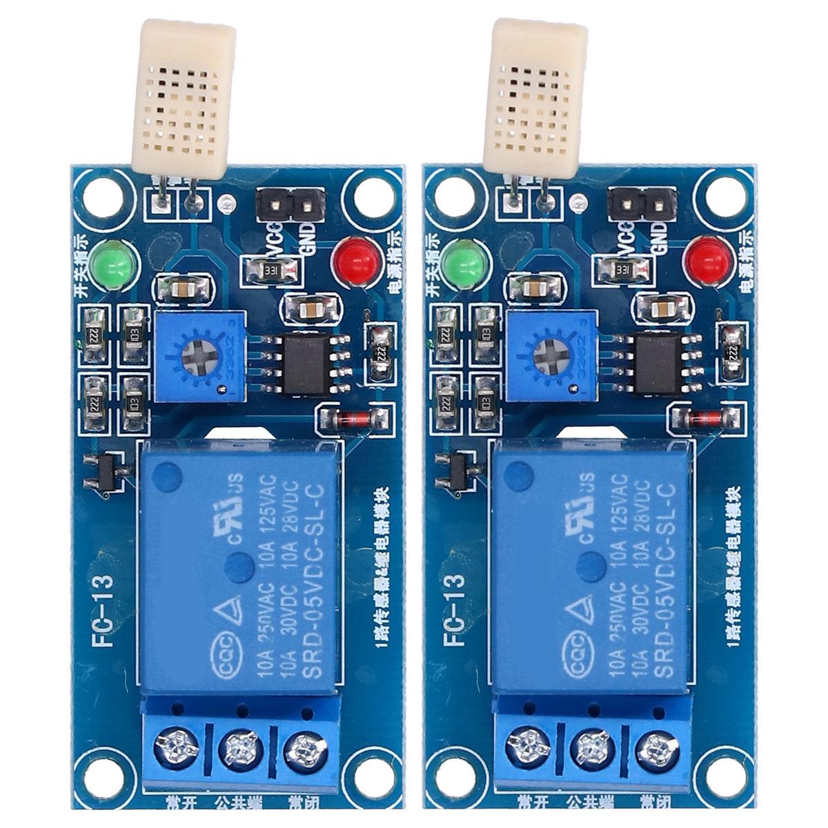 2Pcs Humidity Sensor Relay Switch Module PCB DC Power Control DC5V