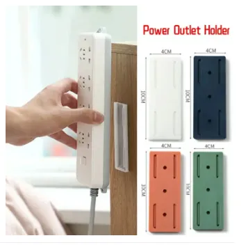 Socket Holder Plug Fixer Wall-mounted Power Strip Holders Sticker Holder