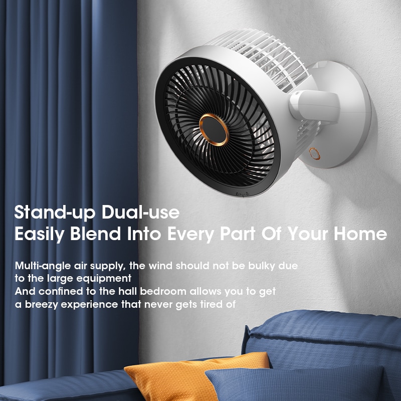 USB Air Circulation Electric Fan Non Rechargeable Table Desktop Portable Wall Mounted 360 Degree Rotation with Light for Home. 