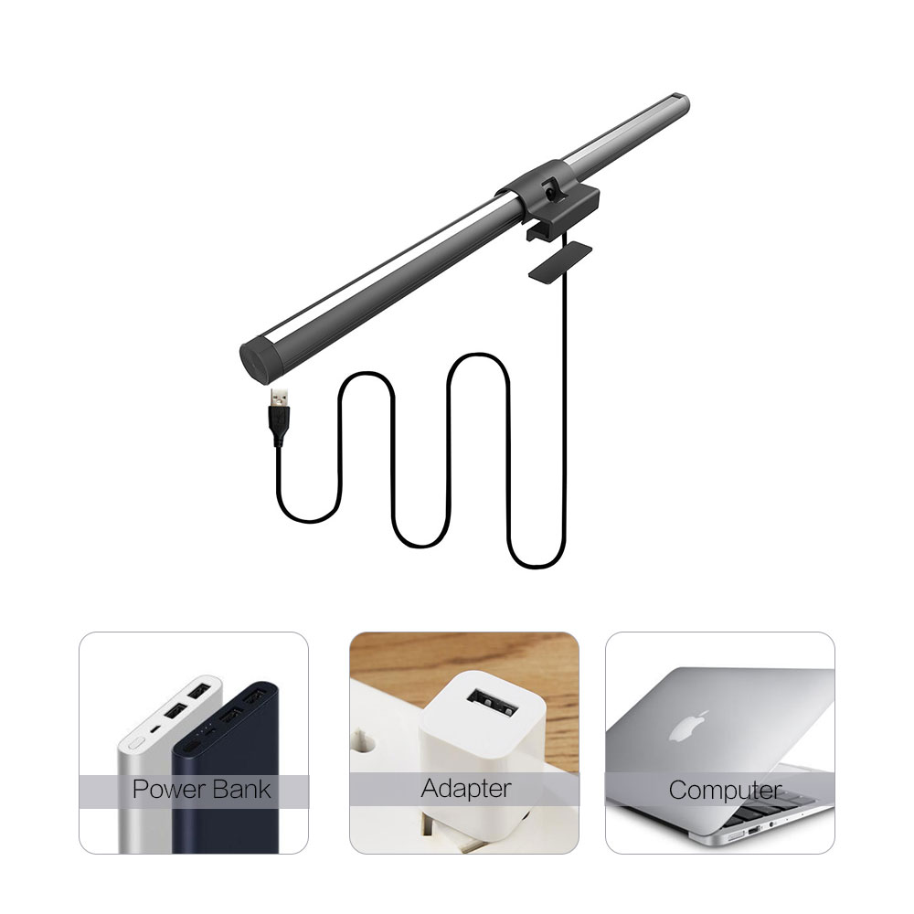 Wiscolor RGB LED PC Monitor Light Bar Computer Monitor Screen Hanging Light Stepless Dimming Eye-Care USB Atmosphere Table Lamp. 