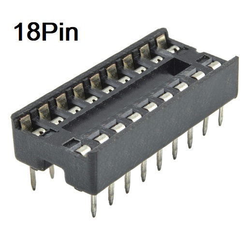 5Pcs- 18Pin IC Base 18 Pin Leads PCB Mount Low Cost IC Socket DIL DIP IC Socket PCB Mount Connector Adaptor Solder Type IC Base Socket 18 Pin IC Base. 