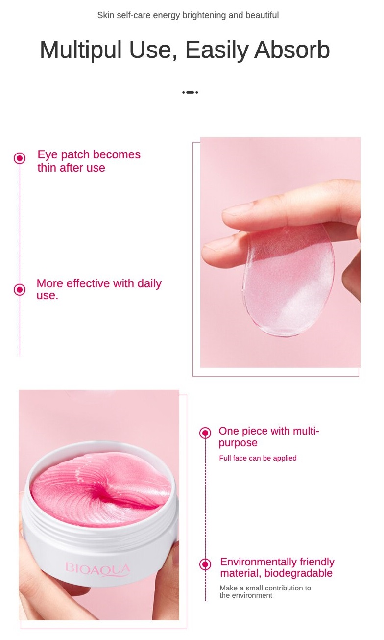 BIOAQUA Peach Extract Hexapeptide Eye Mask- 60 Pcs | Daraz.com.bd