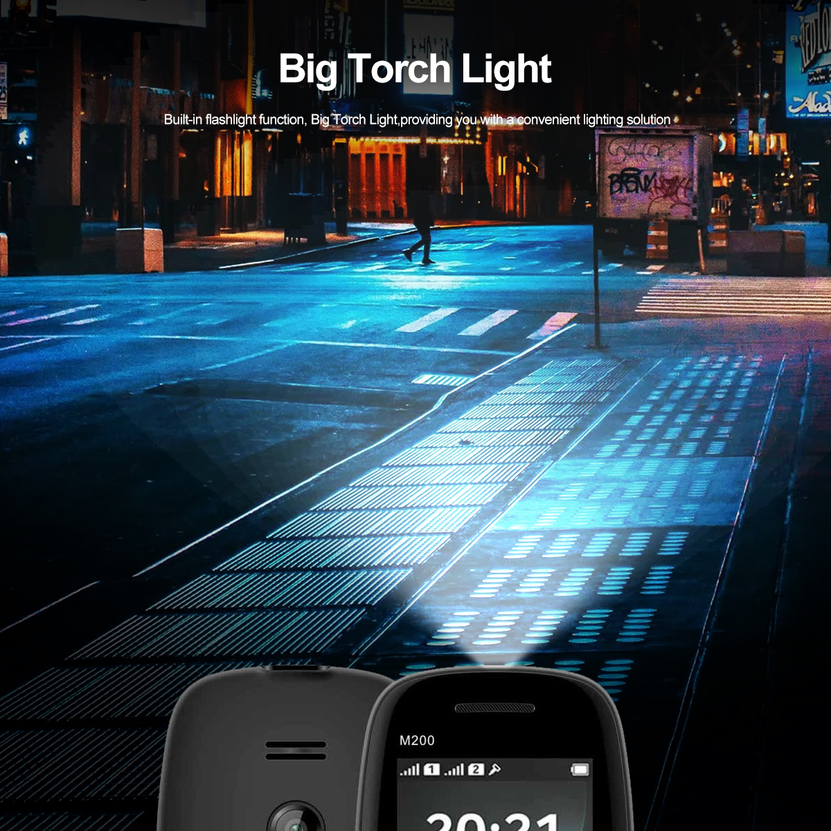 Smile M200 Classic Dual SIM 2400mAH Feature Phone Display-2.4 Camera-VGA Big Torch Light Wireless FM Radio. 