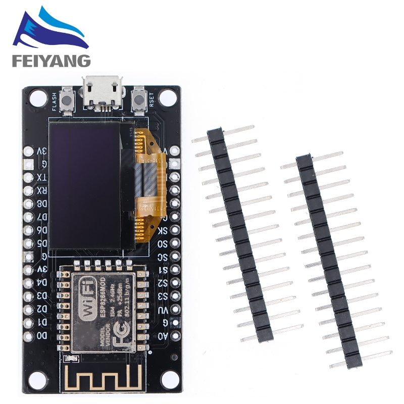 NodeMCU ESP8266 Development Board with 0.96 Inch OLED Displayoptimum, CH340 Driver Module for Arduino IDE/Micropython Programming