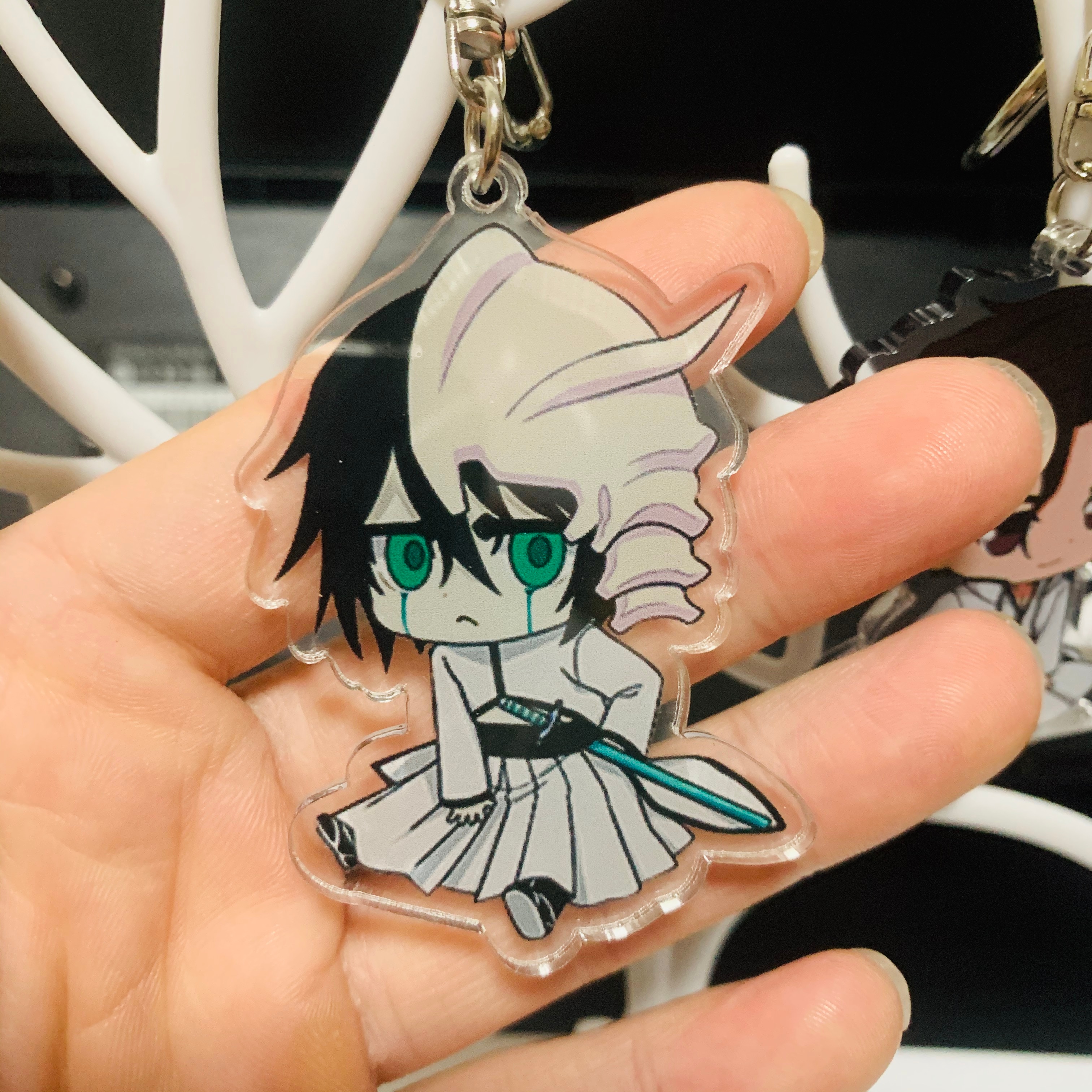 Hot Anime BLEACH Character Model Aizen Sousuke Ulquiorra cifer Grimmjow Jeagerjaques Acrylic Keychains Fans Christmas Gifts. 