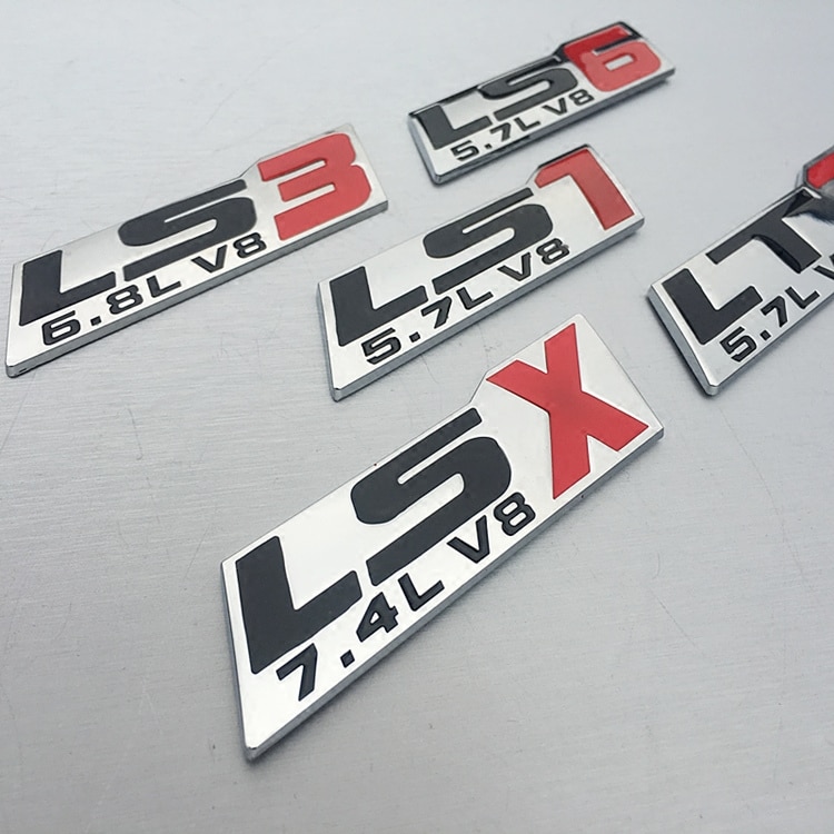 【DM bag factory Store】1 PCS 3D LT1 LS1 LS3 LS6 LT9 5.7L 6.8L 7.4L V8 badge Side emblem rear Displacement car stickers Styling. 