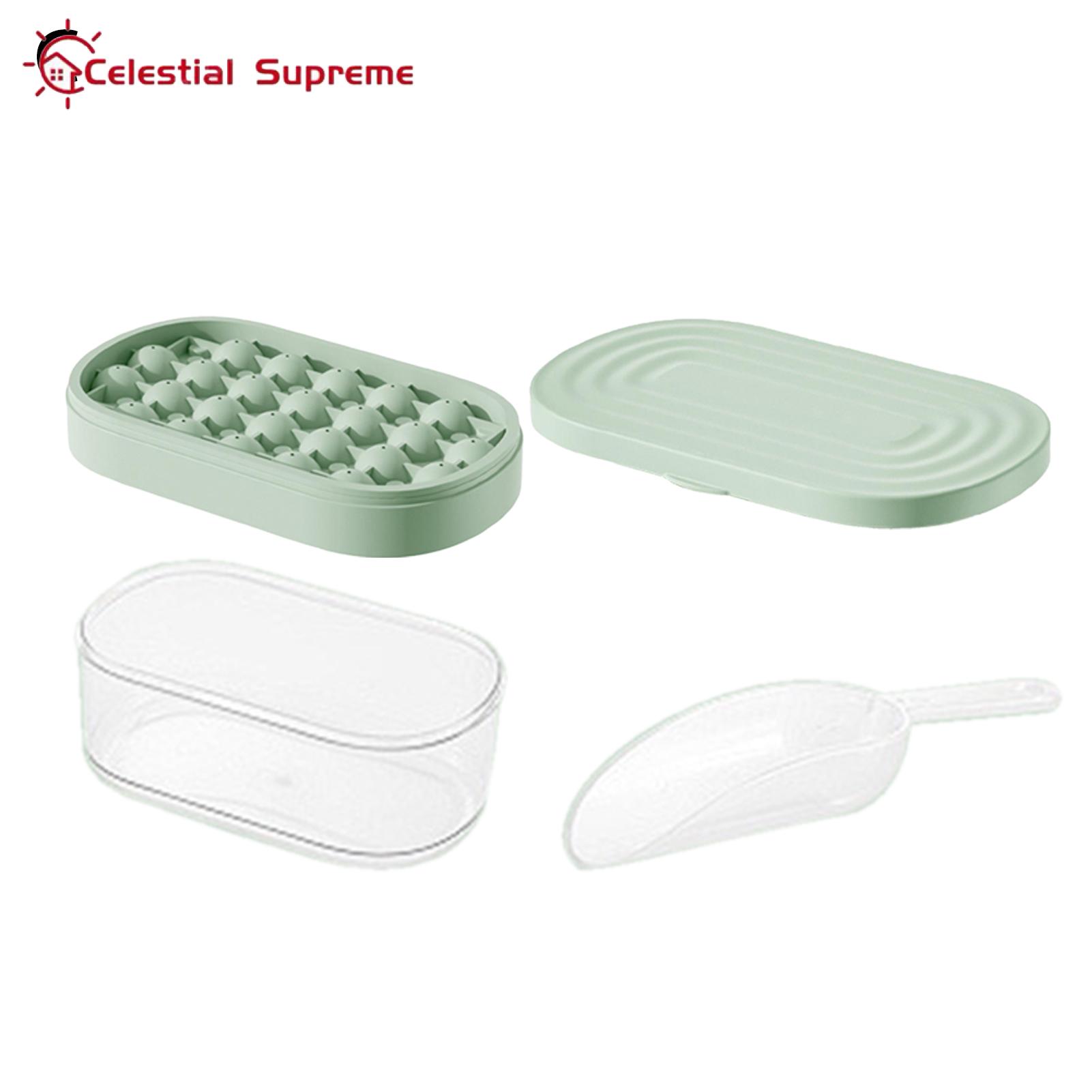 Ice Storage Box Non Stick Round Ice Cube Tray with Ice Ball Container Set