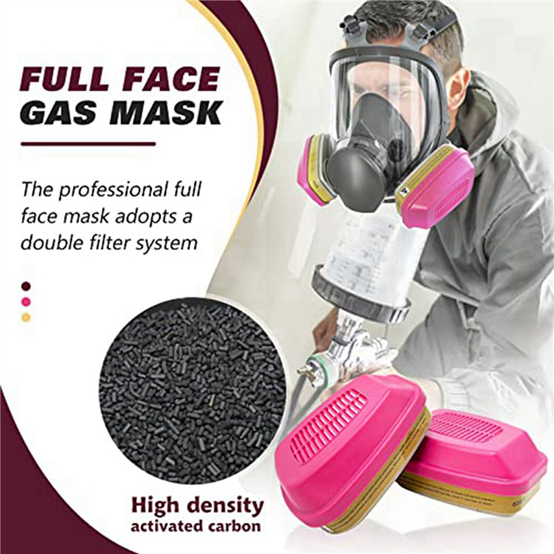 2X Full Face Gas Mask - 6800 Reusable Respirator Mask with 60926 Air Filter for Organic Vapor, Dust, Paint, Formaldehyde. 