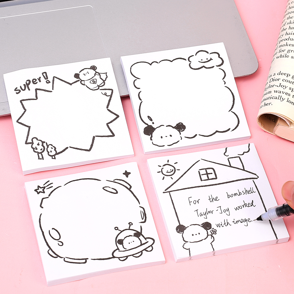 50 Sheets Cute Cartoon Dog Memo Pad Kawaii Sticky Notes Girl Diary DIY Decorative Scheduler Paper To Do List. 