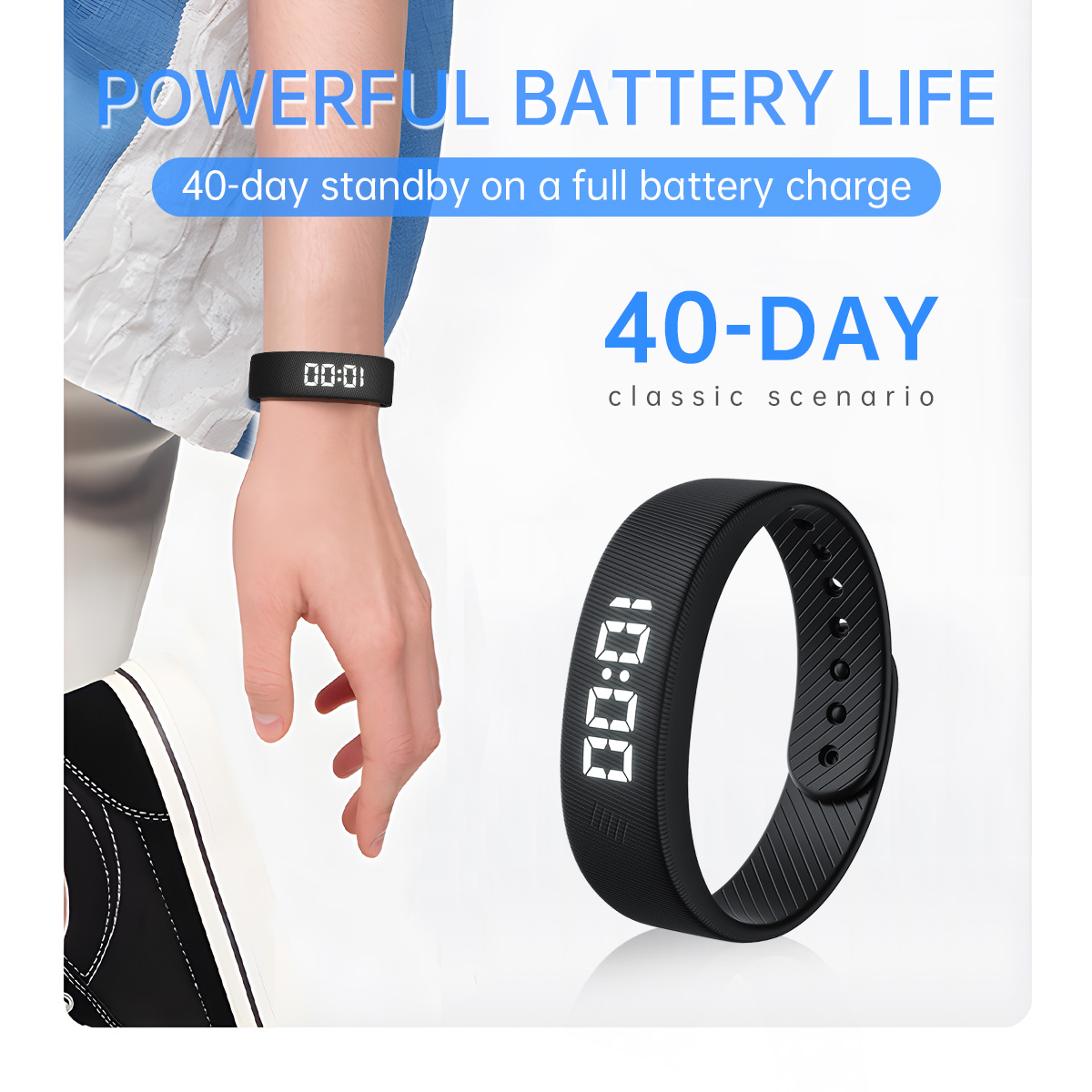 SKMEI Smart Bracelet 3D Smart Pedometer 40 days long life vibration alarm clock reminder sleep calorie monitoring daily waterproof fashion lightweight sports bracelet T5C. 