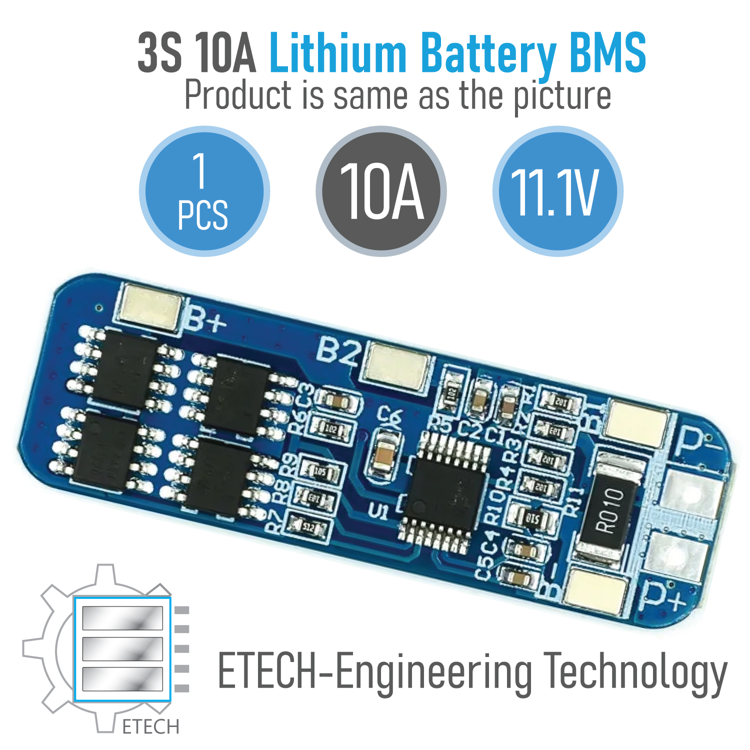 3S BMS 12V 10A 11.1V - 12.6V 3 Cell 18650 Lithium Battery Charging Protection Board Battery Management System Module. 