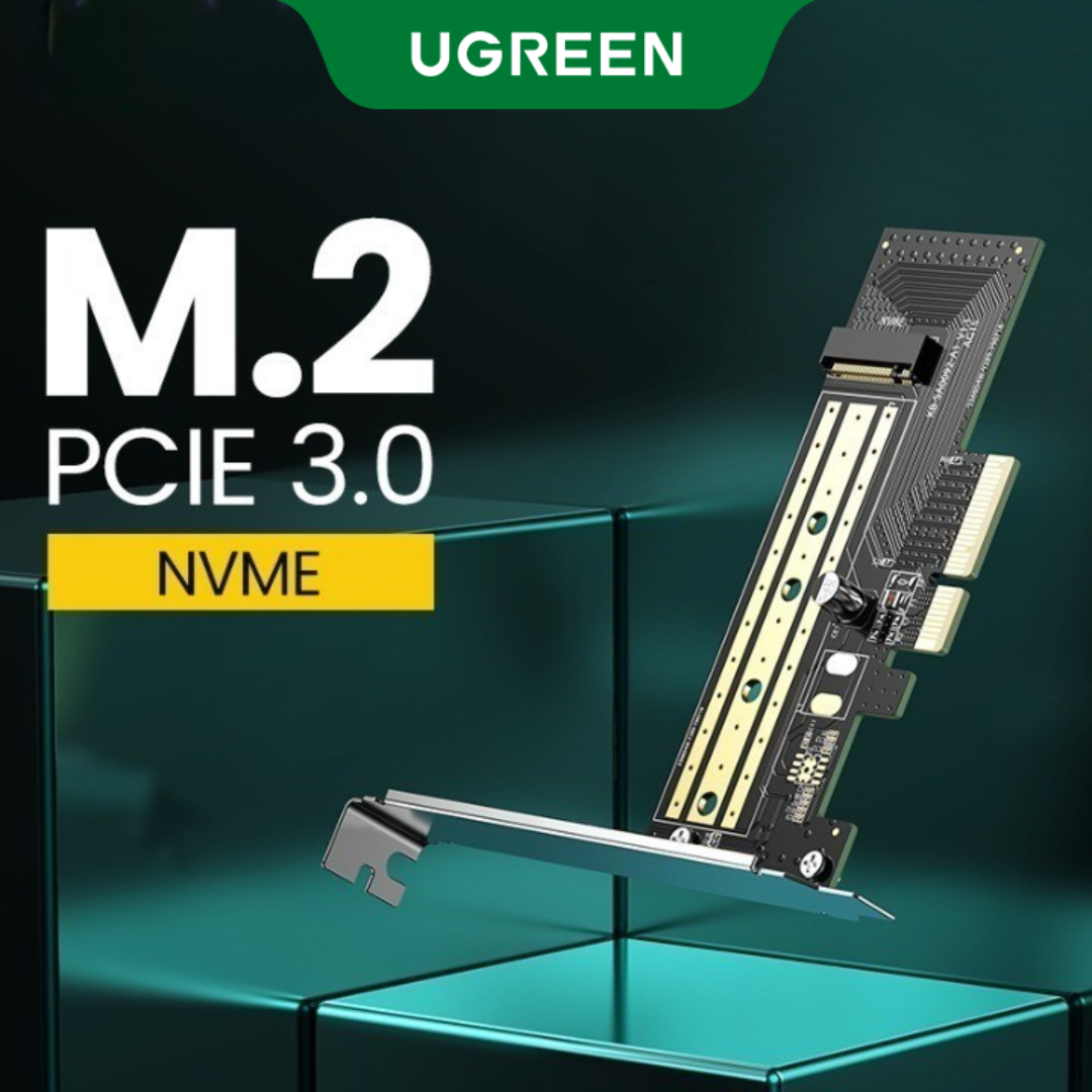 UGREEN PCIE to M2 Adapter NVMe M.2 PCI Express Adapter 32Gbps PCI-E Card x4/8/16 M&B Key SSD Computer Expansion Cards