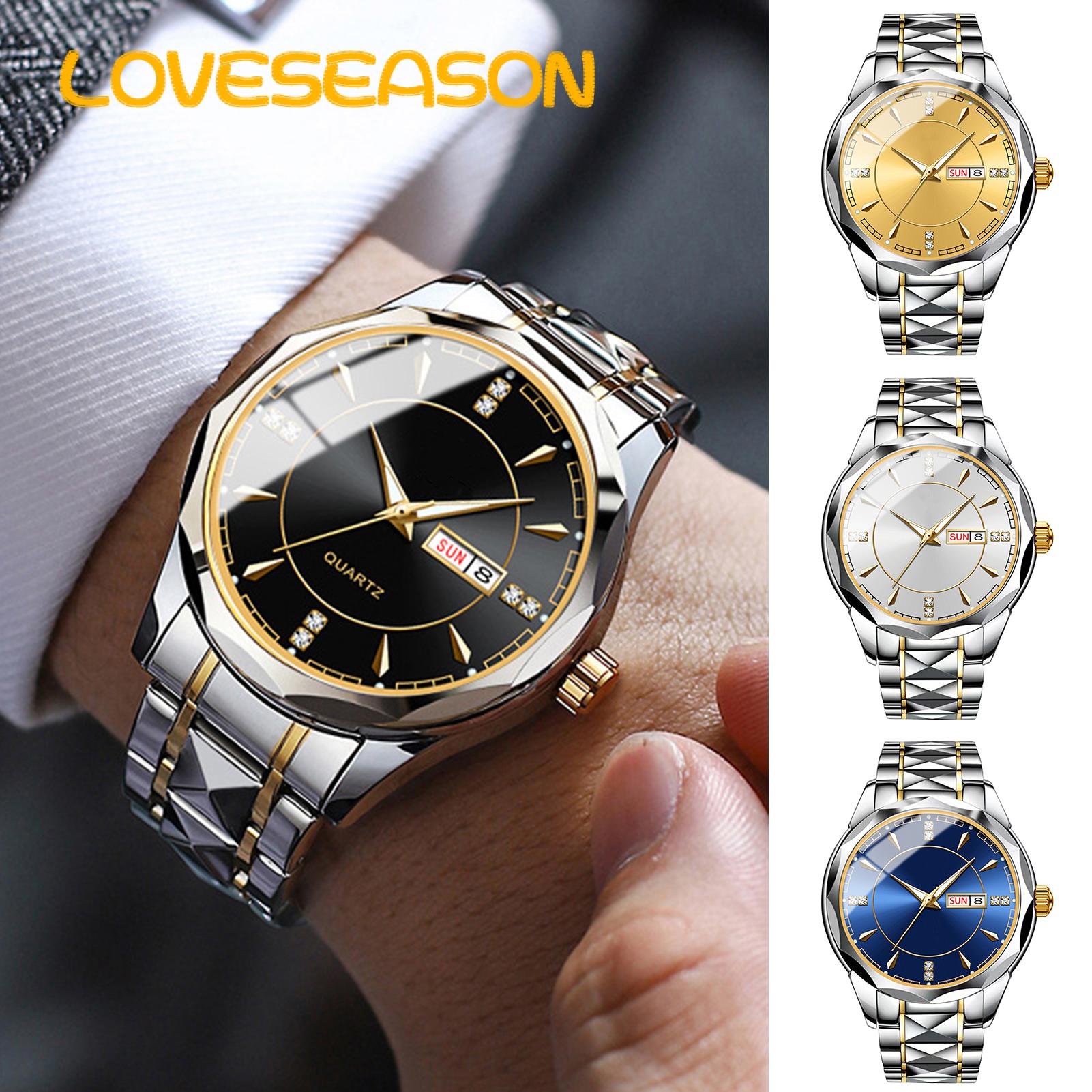 Quartz Watch Quartz Watch Round Dial Stainless Steel Strap Time Date Display Stylish Men's Wrist Watch for Business Precise Quartz Movement Watch. 