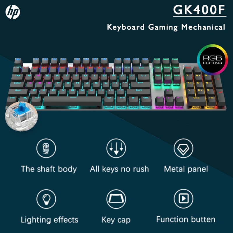 Mechanical Keyboard With RGB Backlit HP GK400F Mechanical Switch Gaming Keyboard RGB Keyboard. 