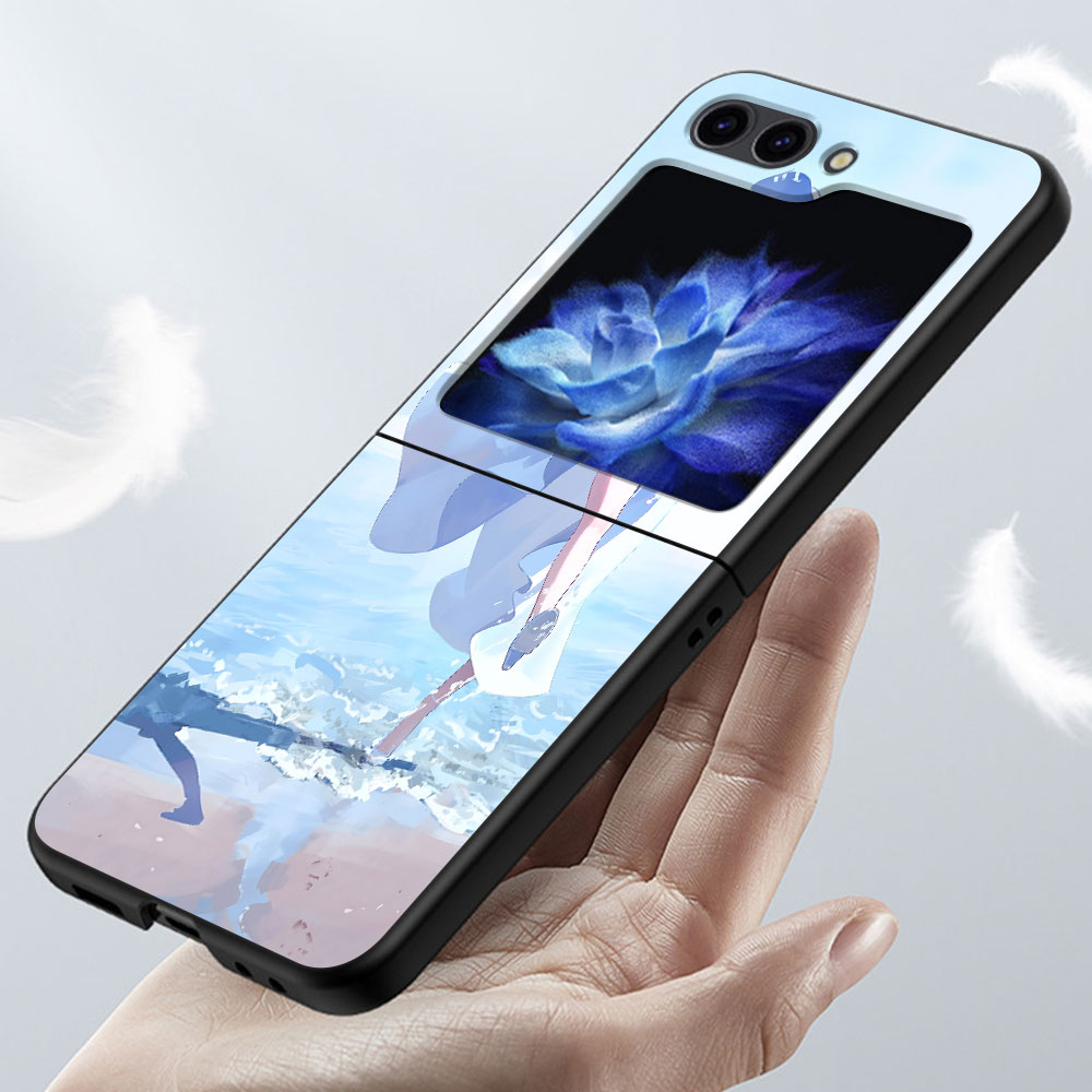Cute Furina Genshin Impact Case for Samsung Galaxy Z Flip5 Black Hard PC Cover Z Flip 5 Folding Cell Phone Shell Zflip5 Shell. 