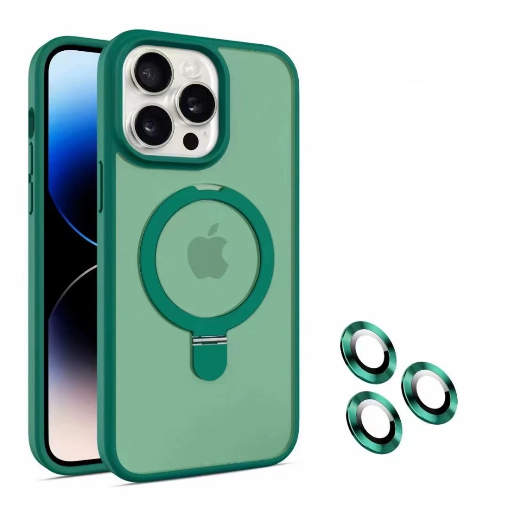 HOCE Magnetic Kickstand Phone Cases For iPhone 11 12 13 14 15 16 Pro Max 14 15 16 Plus MagSafe Case With Lens Ring Protector Shockproof Bumper Matte Clear Back Cover
