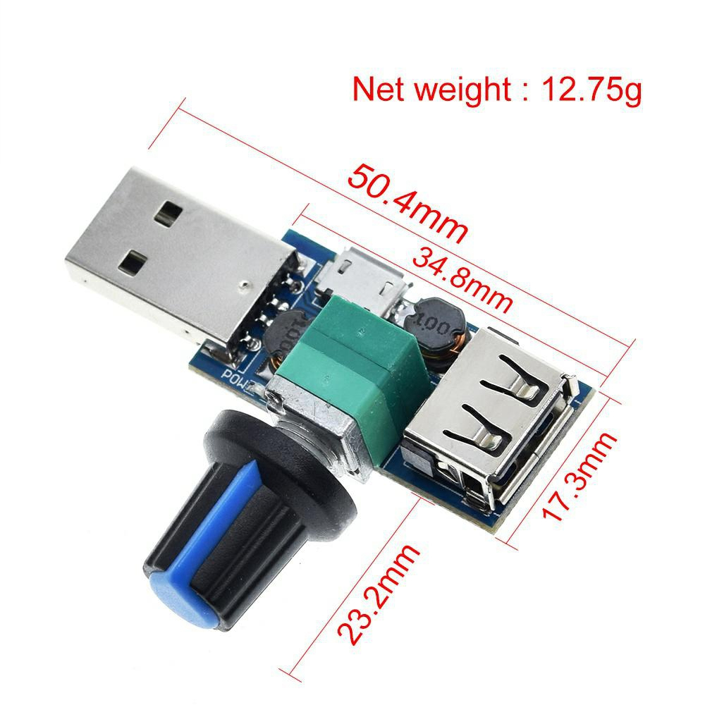 DC 4V-12V 5W XY-FS USB Fan Stepless Governor USB Fan Speed Controller Multi-Gear Auxiliary Cooling Tool Switch- DC. 