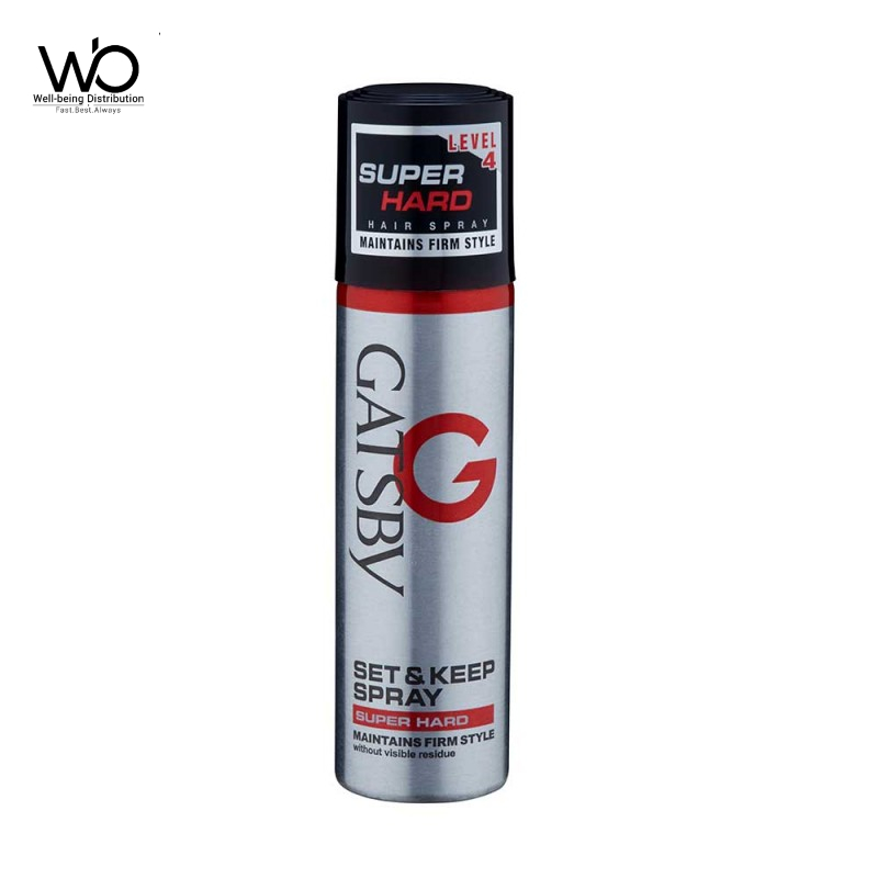 GATSBY Hair Spray Level 4 Set and Keep Spray Super Hard 66ml. 