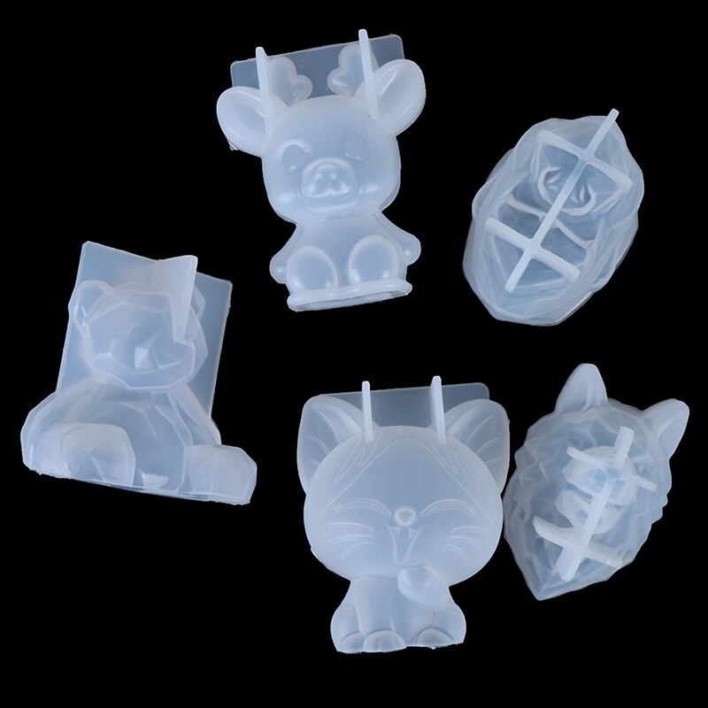 【happy one】3D Silicone Diy Geometry Stereo Bear Cat Tiger Orangutan Mold Animal Mold Ornament Mold Cake Tool. 