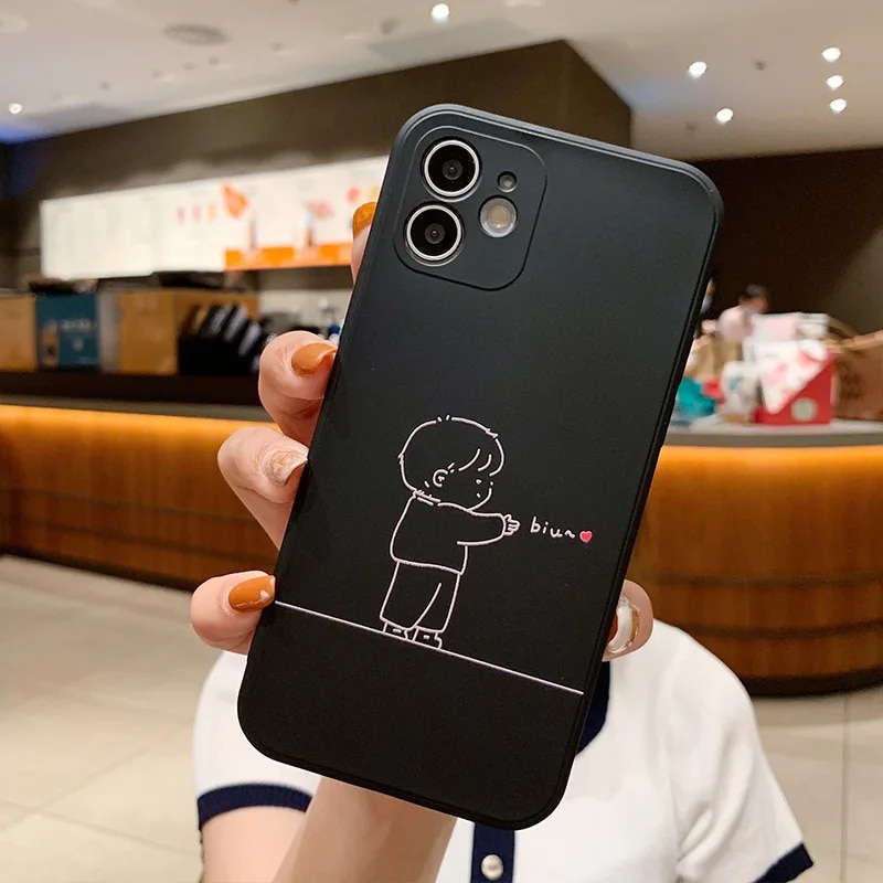 cute Display Affection Couple Mobile Phone Cases for Iphone 14 Plus 11 Xs Xr Pro Max 13 12 Mini Shockproof Protector Soft Cover. 