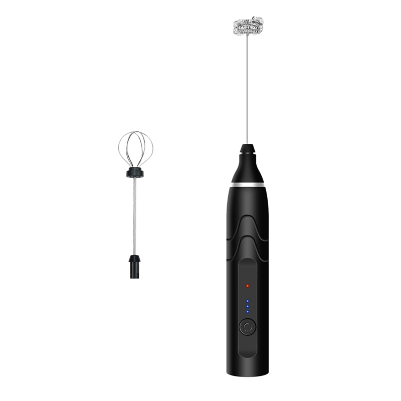 Rechargeable Electric Foam Maker 3speed Foam Beverage Mixer Black