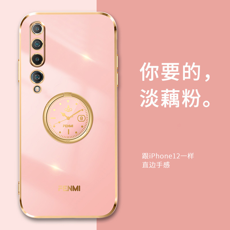 Suitable for Xiaomi 10 mobile phone shell fashion new clock ring bracket 10pro silicone soft shell tide brand 10s. 