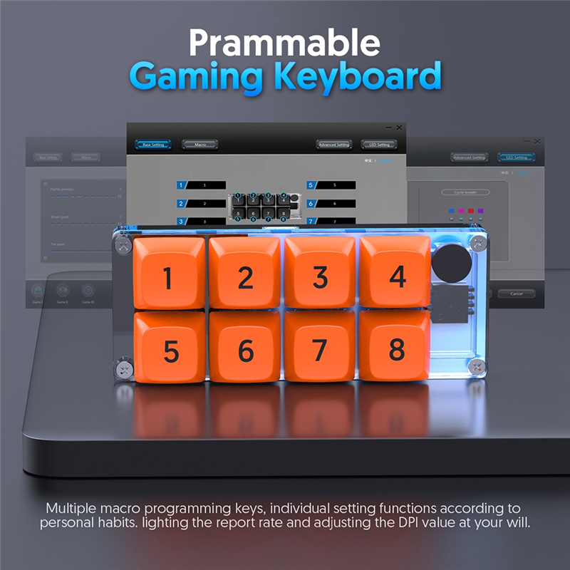 MKESPN RGB Programming Custom Mechanical Keyboard and Gaming Mouse Combo 8 Key Copy Paste Mini Button Accessory Part Kit for Photoshop Hotswap. 