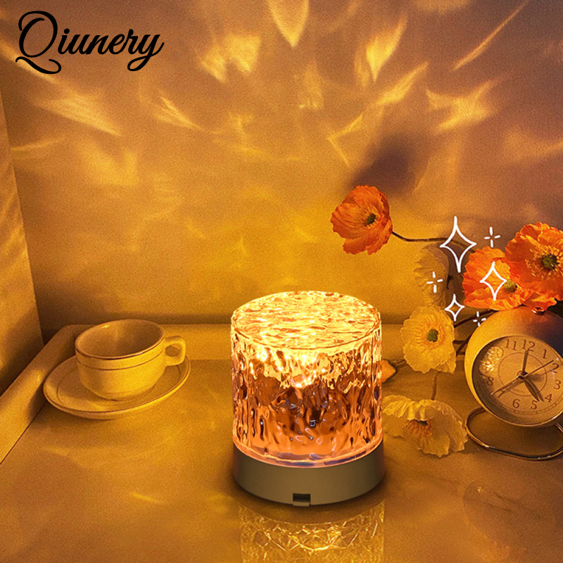 LED Water Ripple Night Light With Remote Control 16 Colors Available Touch Control Multifunctional Projection Lamp (85 x 85 x 95mm). 