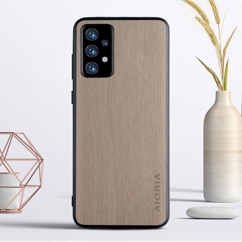 lthmy for Samsung galaxy A72 case soft TPU silicone Hard PC wood PU leather skin covers coque fundas