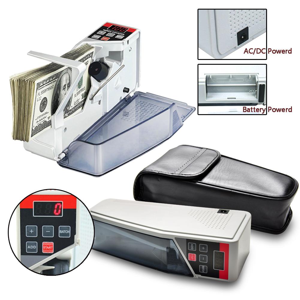 Portable Money Counter for Currency Note Bill Cash Banknote Ticket Counter Mini Counting Machines Fi. 