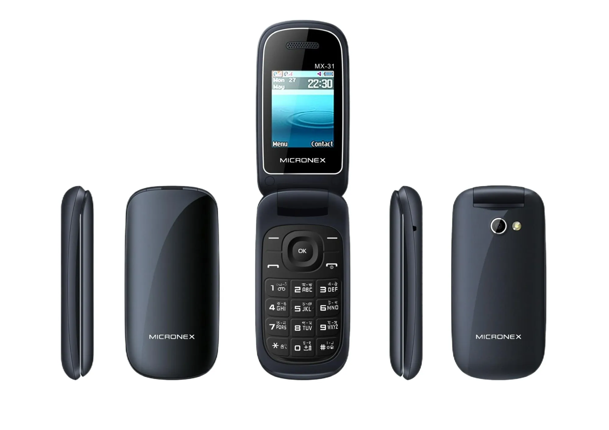 micronex MX-31 folding feature phone with one years warranty. 
