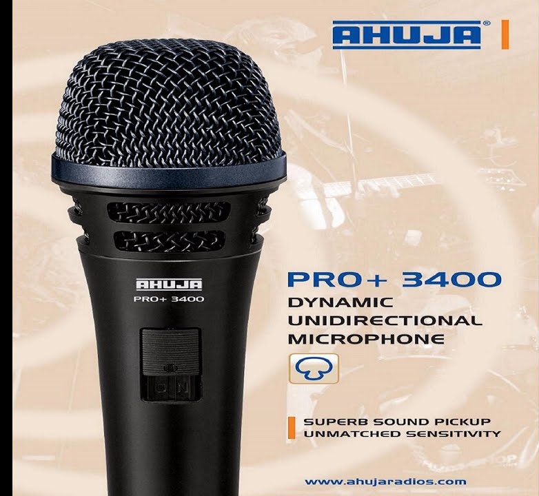 AHUJA Pro 3400 CORDED MICROPHONE FOR LIVE VOCALS, STUDIO RECORDING AND BROADCASTING AND MUSIC INSTRUMENTS. 