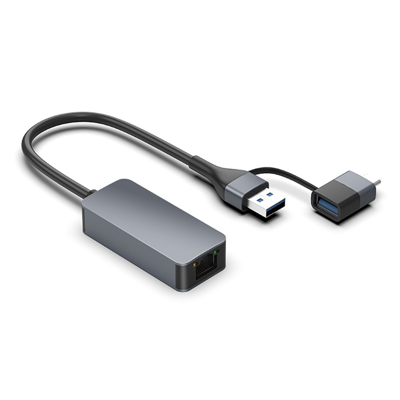 2.5 Gigabit Ethernet Adapter Type-C USB 3.0 To RJ45 LAN Cat8 Cable 2500Mbps High Speed Rtl8156b Network Card for NAS Laptop PC. 