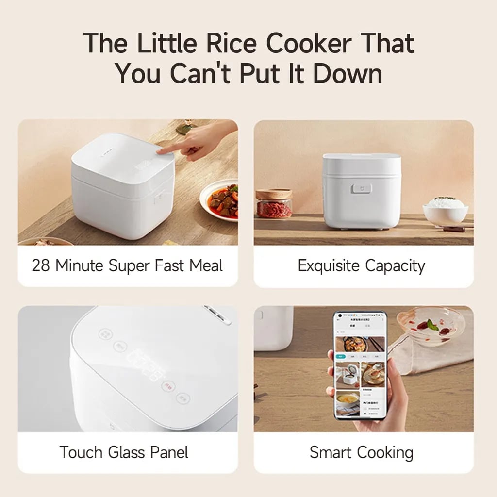 Xiaomi MIJIA Smart Small Rice Cooker 2 MFB05M Household Smart 1.5L Capacity Smart Appointment Multifunctional Small Rice Cooker. 