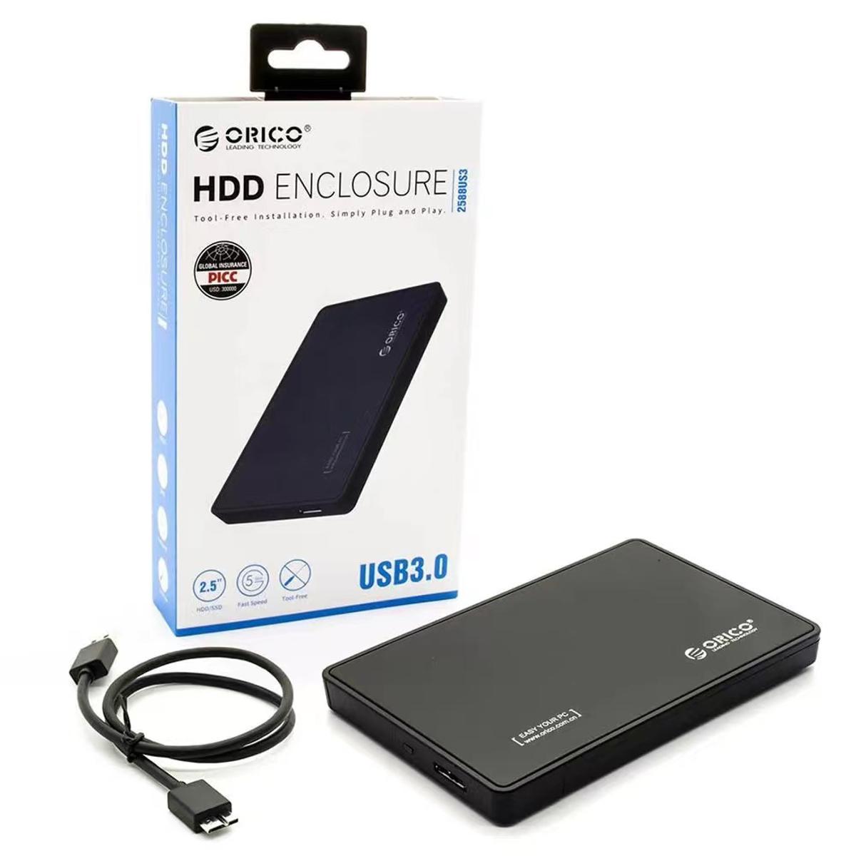 Orico 2588US3 External Hard Drive Enclosure USB 2.0 For 2.5" SATA HDD And SSD 1TB support. 